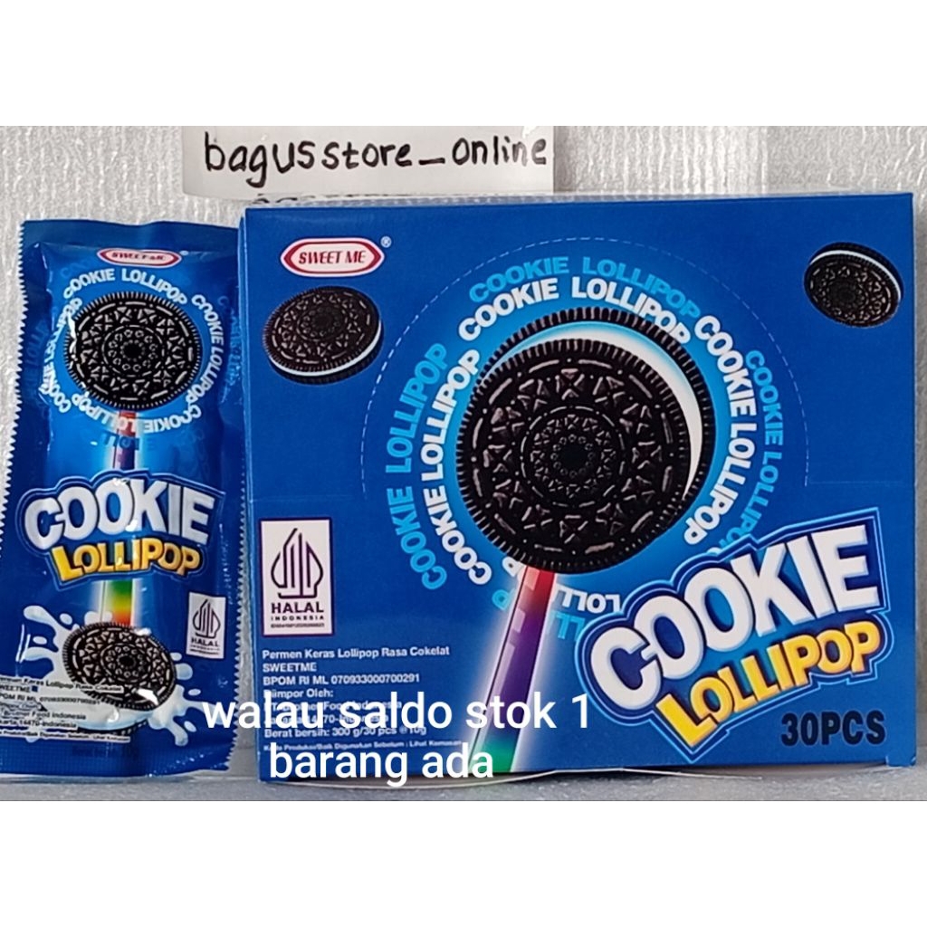 Cookie Permen Keras Lolipop Rasa Coklat isi 30