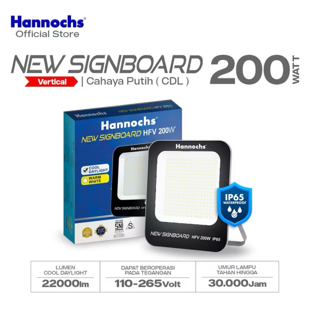 Lampu Sorot 200W Putih Signboard HANNOCHS