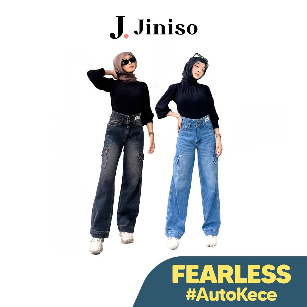 JINISO - Highwaist Cargo Fearless Jeans