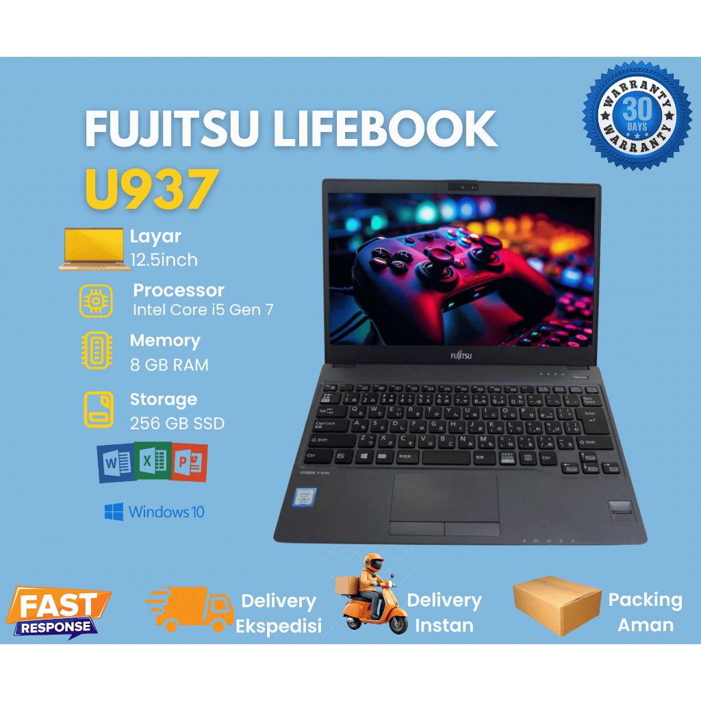 Fujitsu Lifebook U937 i5 Gen 7 Ram 8GB SSD 256GB 13.3"