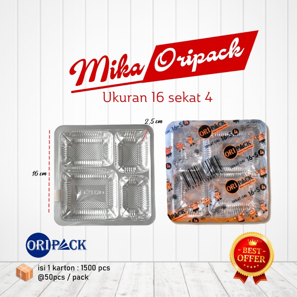 Mika Sekat Nasi Oripack Uk 16 Sekat 4 /18 Sekat 4 /20 Sekat 5 /20 Sekat 7 /22 Sekat 7 Oripack