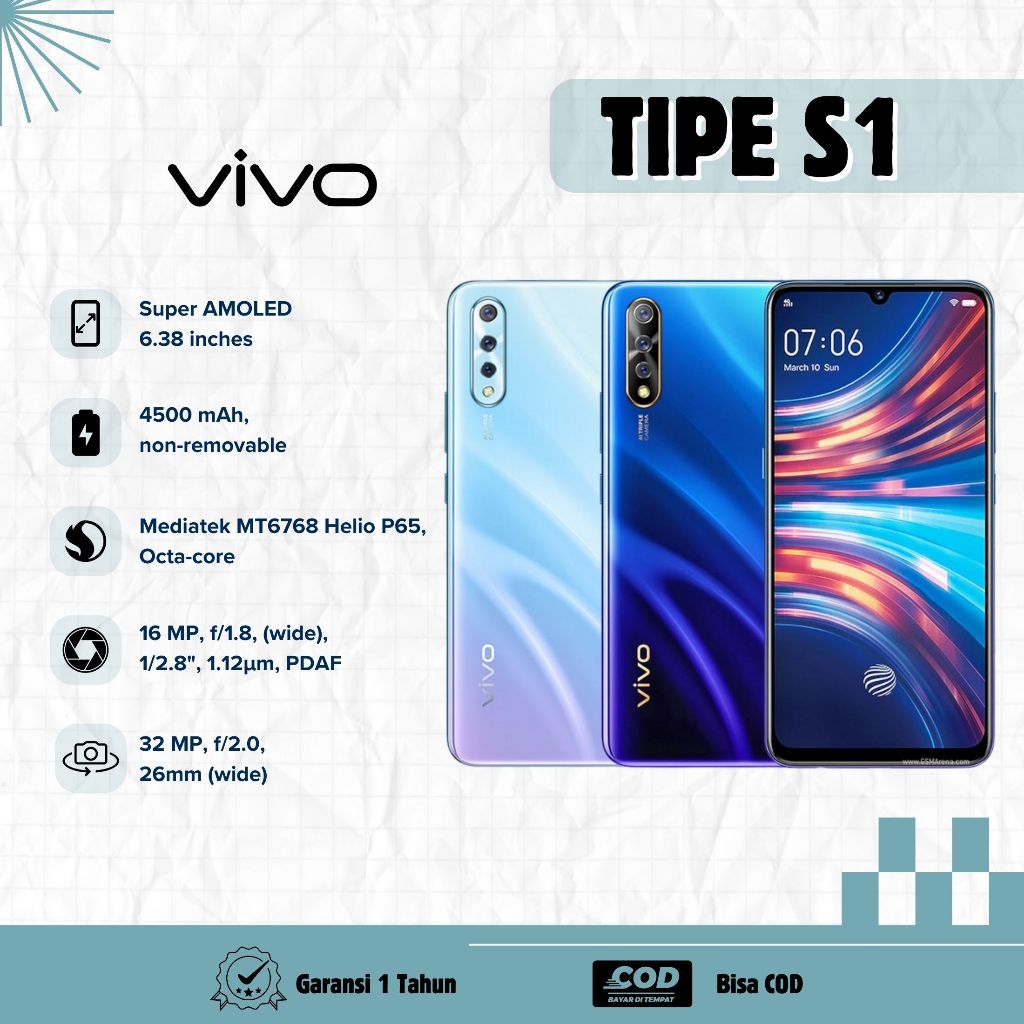 HP VIVO S1 RAM 8/256GB Garansi Toko 1 Tahun