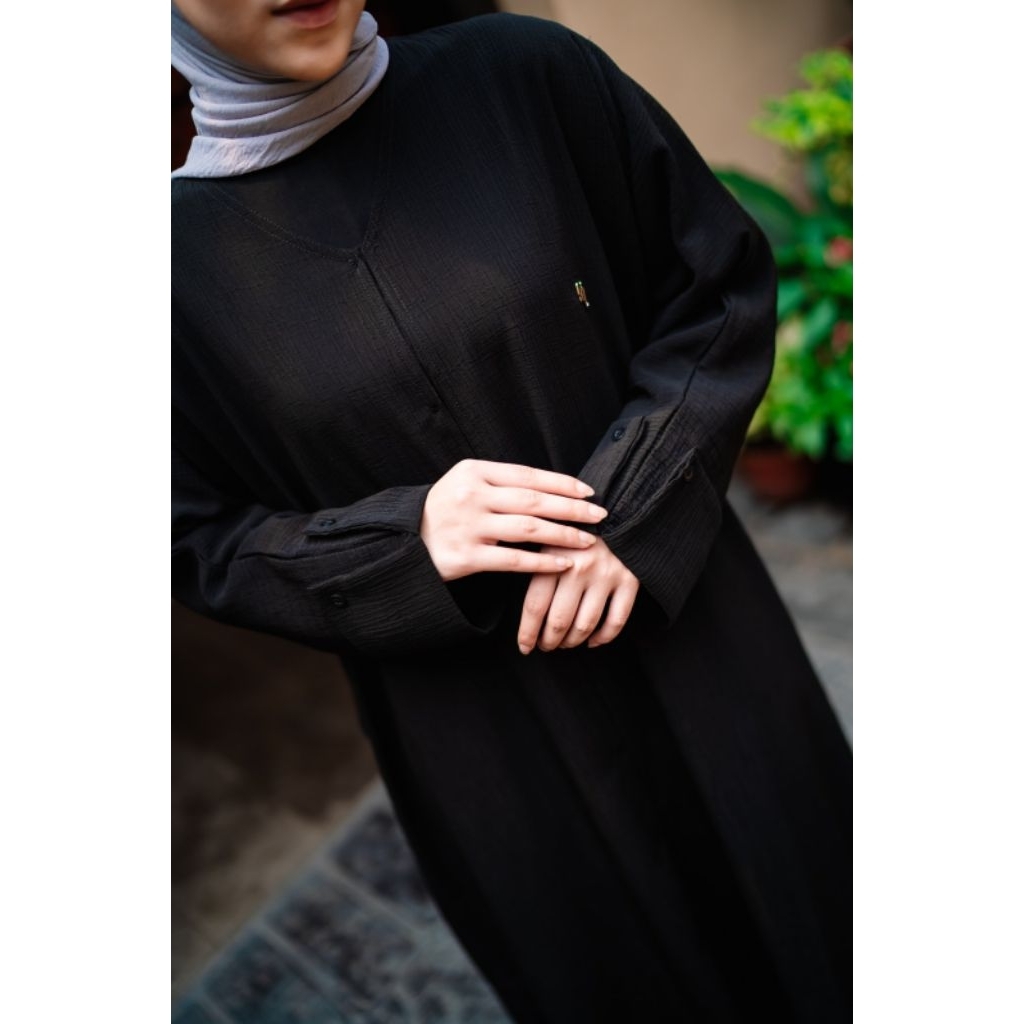 Monel Elaira Abaya/Dress/Gamis/Terusan Black By Monel_Chavians