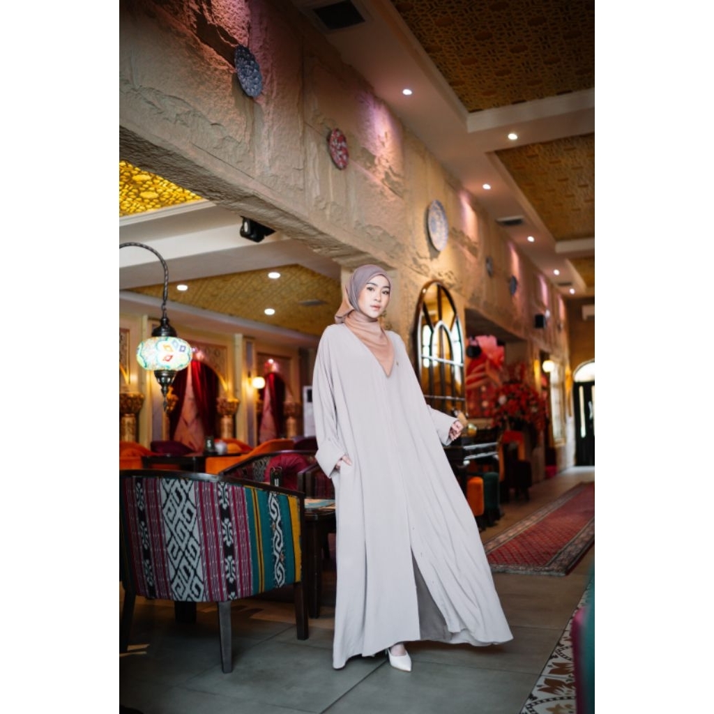 Monel Elaira Abaya/Dress/Gamis/Terusan Khaki By Monel_Chavians