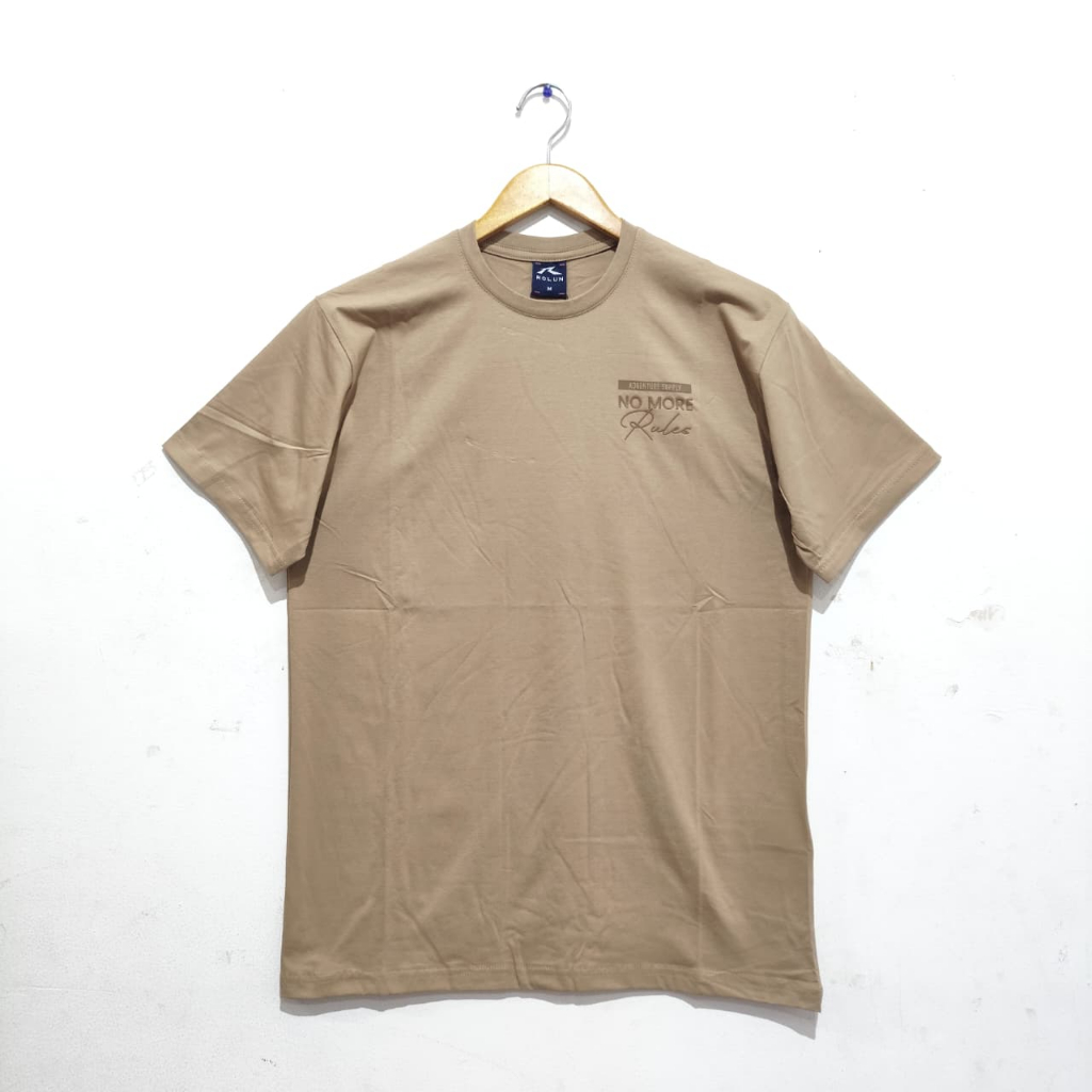 ROLUN Kaos Oblong Pria Khaki No More Rules 594A