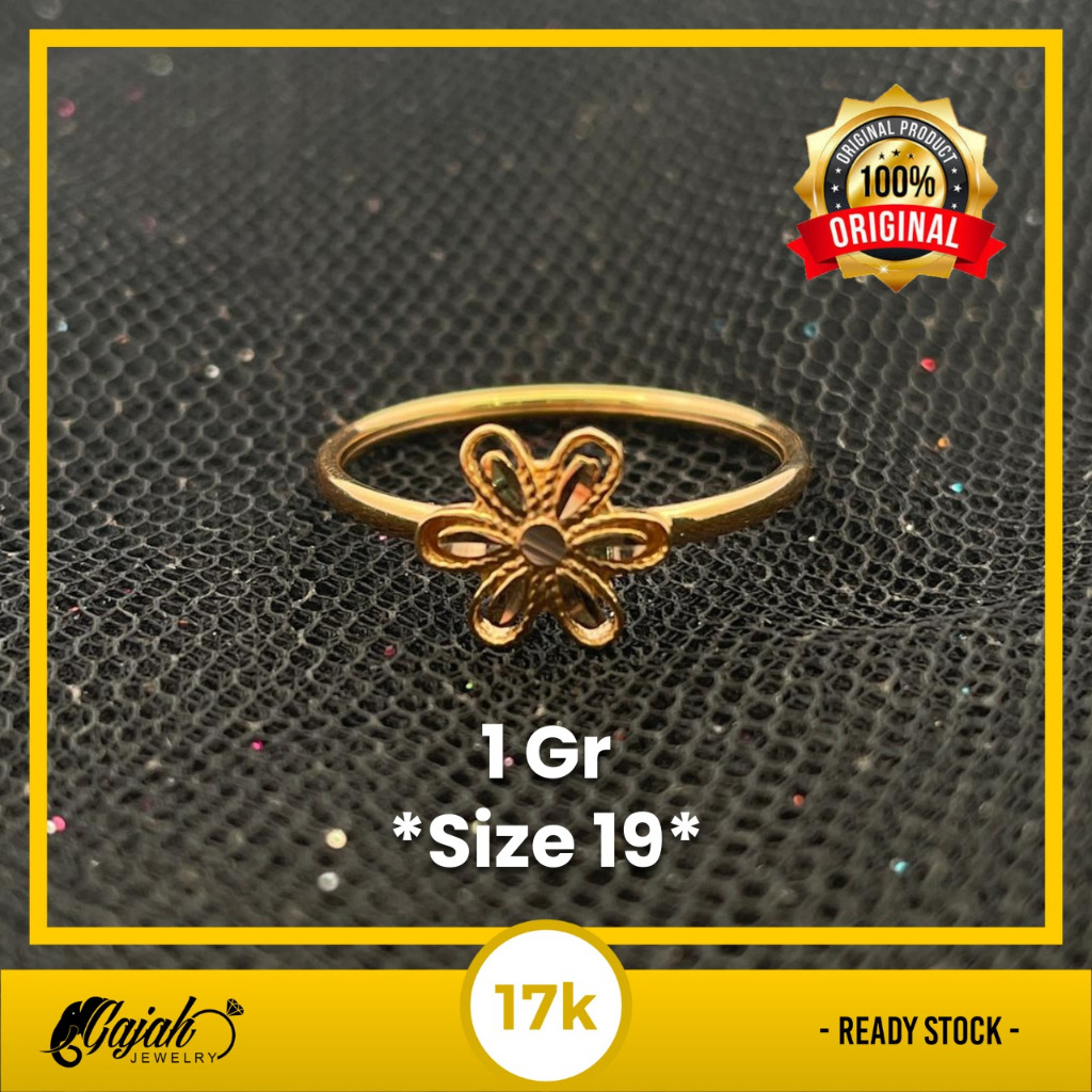 Cincin Emas 17K - Toko Emas Gajah - 1 Gram 8040