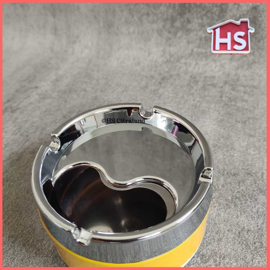 Asbak Tutup Putar Stainless steel Bulat