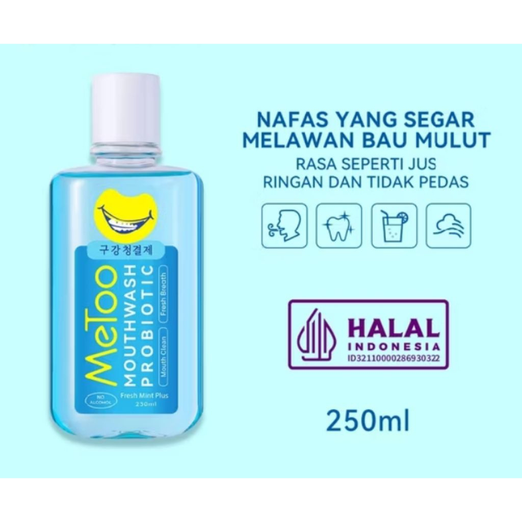MeToo Mouthwash Probiotik Fresh Mint 250ml