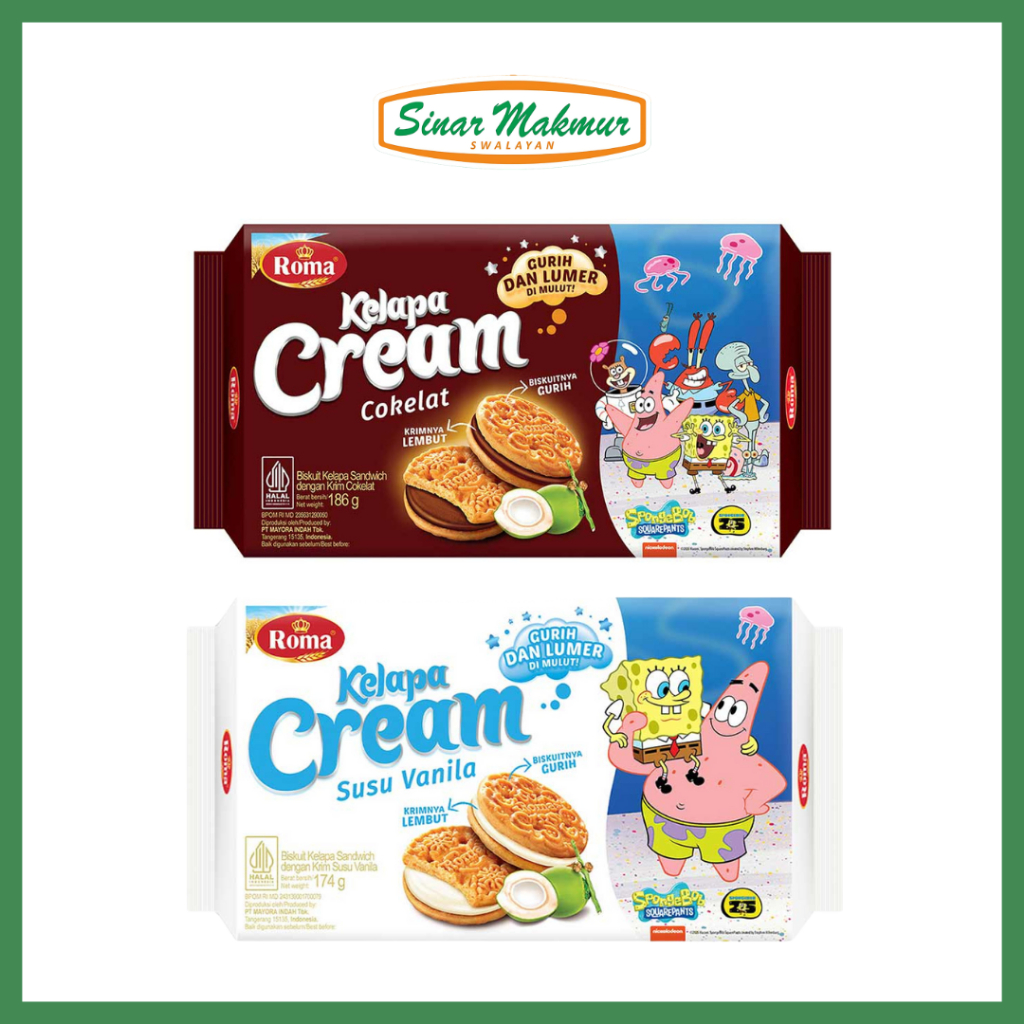 Biskuit Roma Kelapa Cream 180g Vanilla/Coklat
