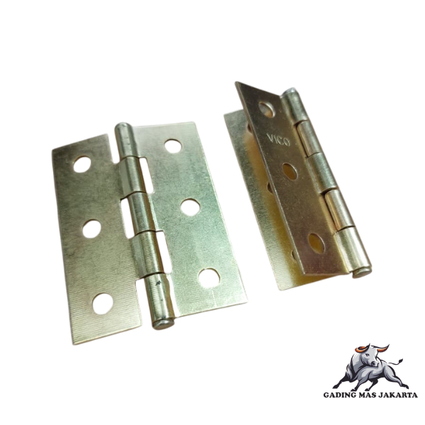 Engsel Tipis Plat Stainless Kuning 2 Inch Engsel Kupu Kecil Pintu Lemari Laci Kandang Anti Karat GMJ