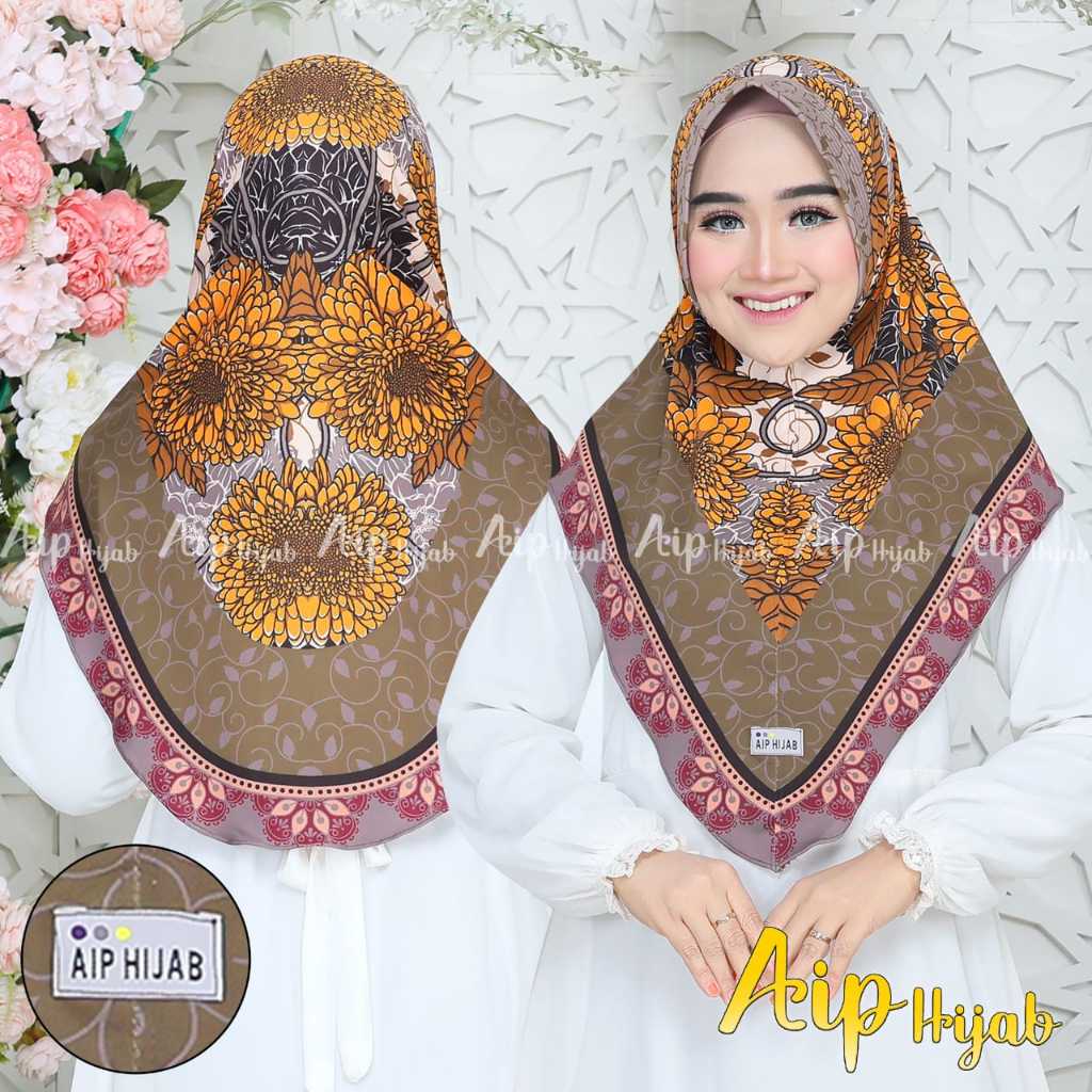 HLID - Hijab Instan Daily Jersy / Hijab Bergo Motif Bunga Kekinian / Kerudung Bergo Instan Motif