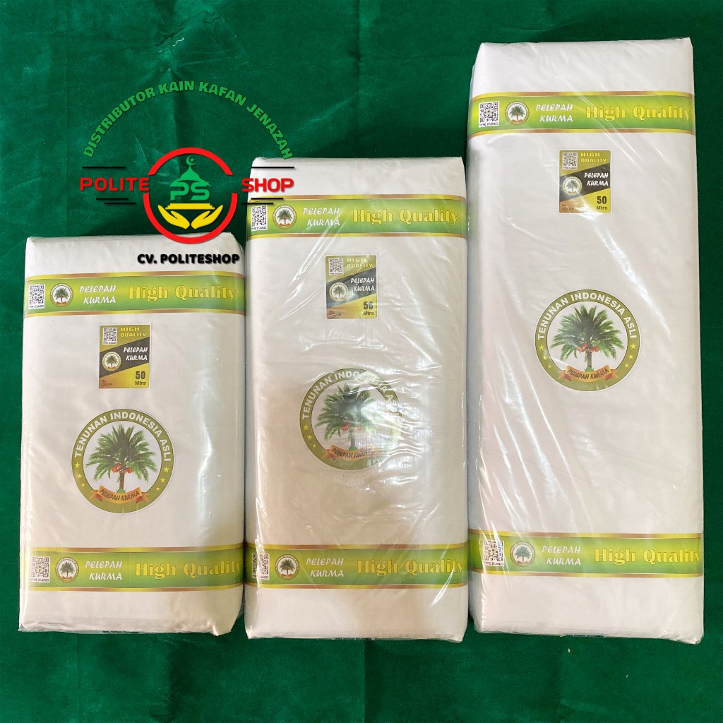 Kain kafan mori 1 gulung 150cm x 50 meter cap Pelepah Kurma tipis