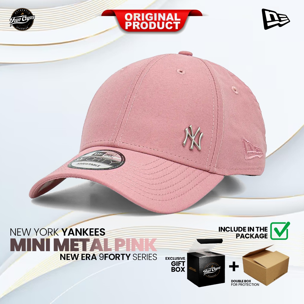 Topi Original New Era MLB New York Yankees Mini Metal Flawless 9FORTY Warna Pink | FREE GIFT BOX
