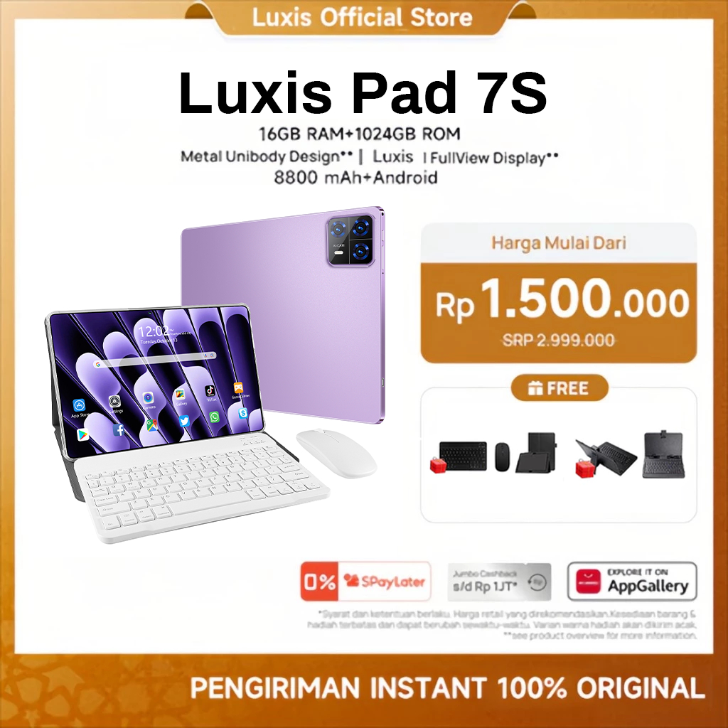 [ Free Mouse Keyboard Case ] Luxis Tablet Pad7Pro (16GB+1024GB)11.6inch"lPS Screen Tablet Android15 