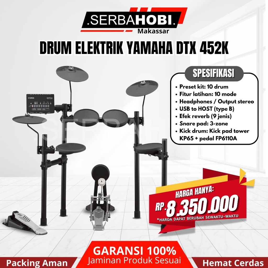 Drum Set Elektrik Yamaha DTX452K Series Digital Drum Profesional