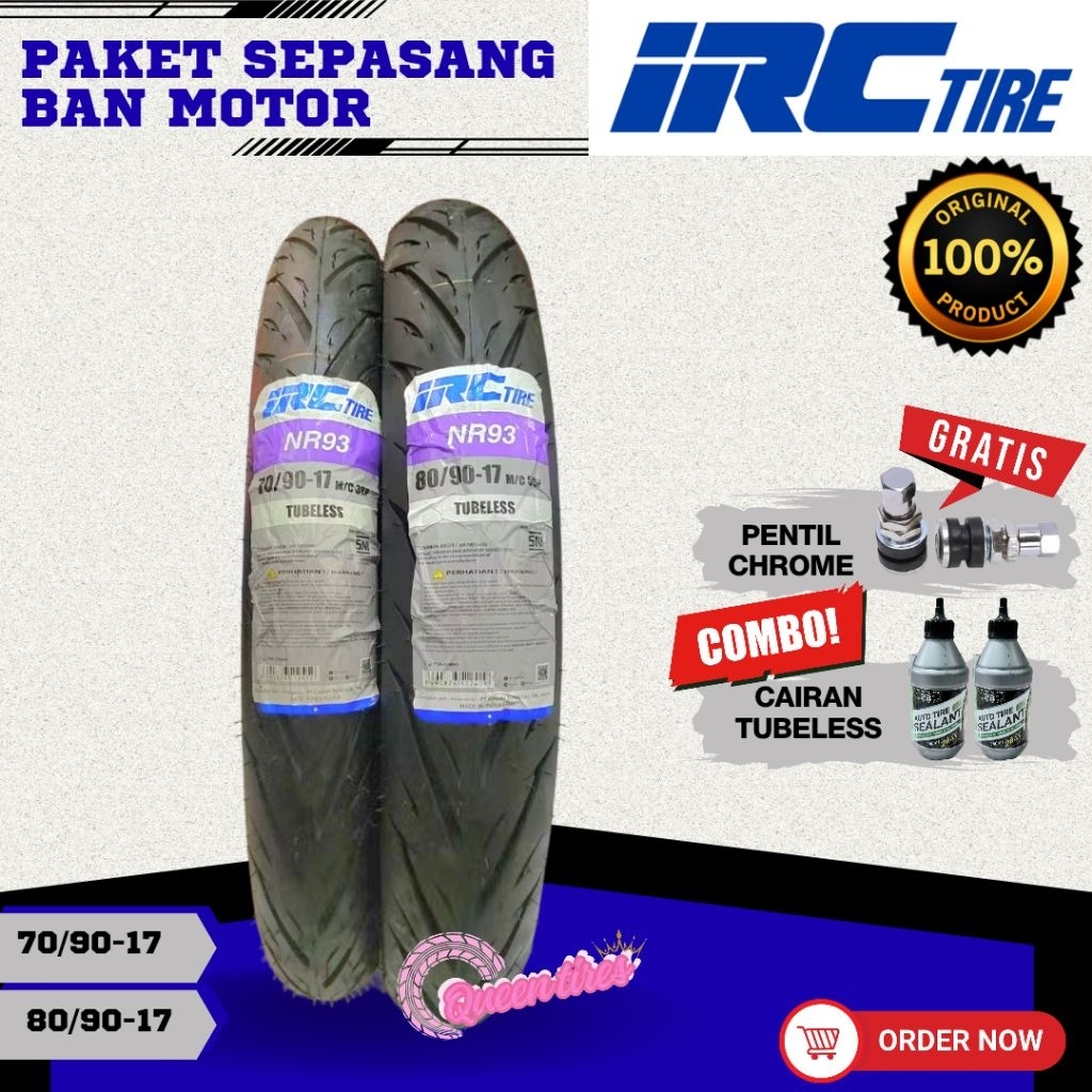 Ban Tuebeless Irc Paket Sepasang Ring 17 Motor Yamaha Jupiter Vega R Zr Smash Karisma Blade Revo Sup