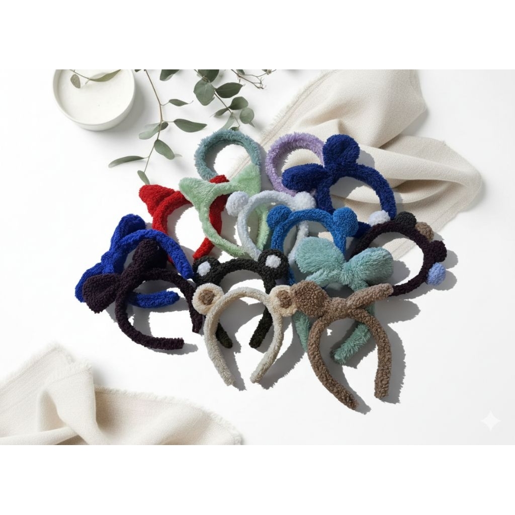 Bando bulu hiasan kepala anak perempuan korea style