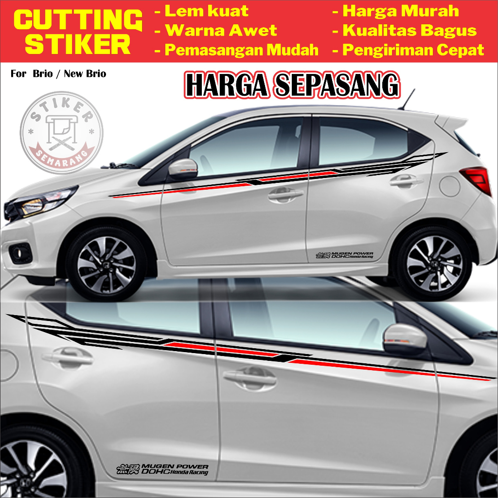 Lis Striping Mobil BRIO Cuting Stiker Mobil BRIO Mugen Racing Keren Murah