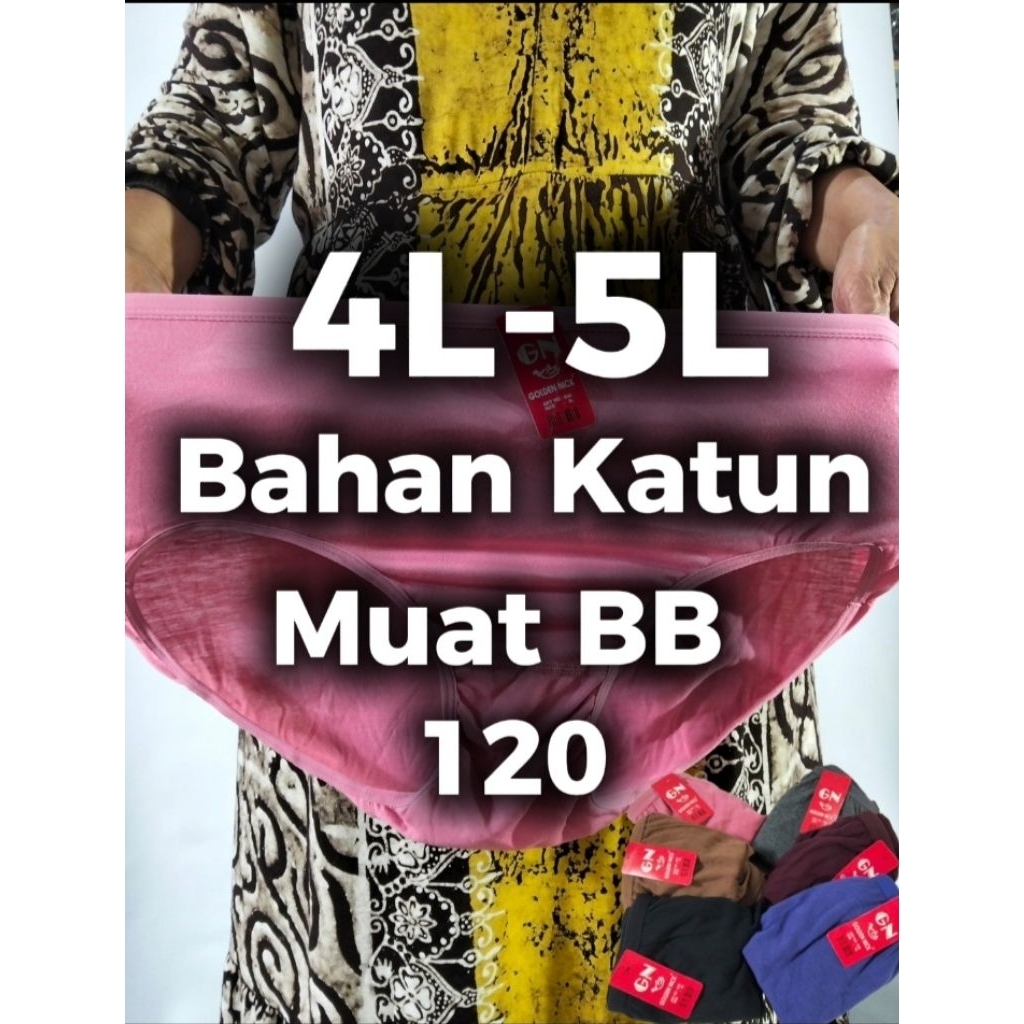 Muat BB 120  ( isi 6) 4L - 5L  katun golden nick Celana dalam wanita   nyaman di pakai