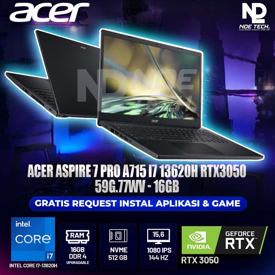 ACER ASPIRE 7 PRO A715 I7 13620H RTX3050 59G.77WV
