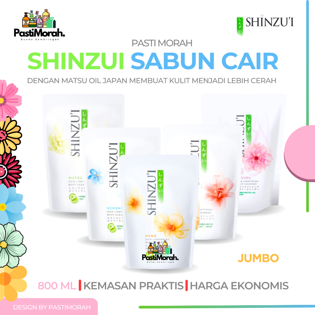 SHINZUI Refill Skin Lightening Body Cleanser 800ml Sinzui Body Wash Gramasi Menjadi 725ML JUMBO