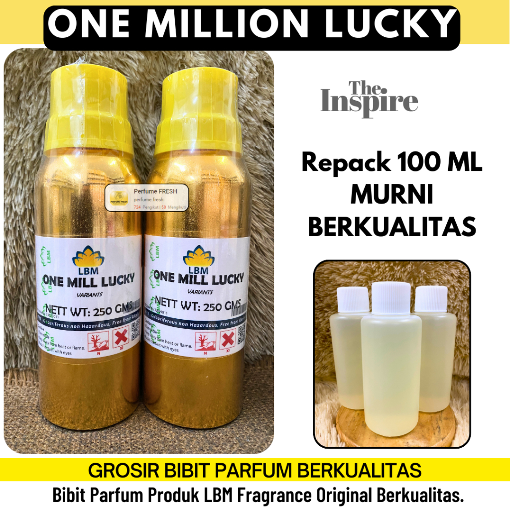Bibit Parfum LBM - One Mill Lucky Man ( 100 ML MURNI ) LBM Fragrance