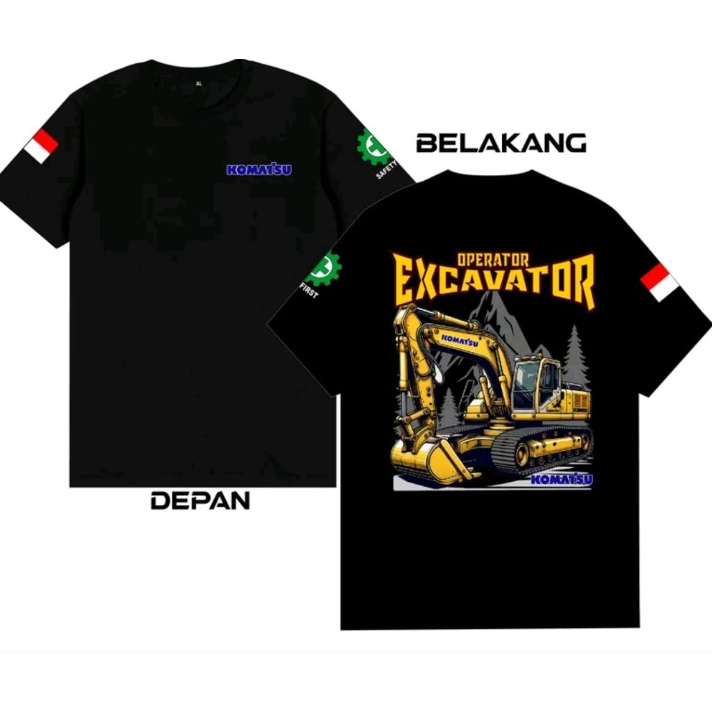 Kaos T shirt operator excavator Komatsu