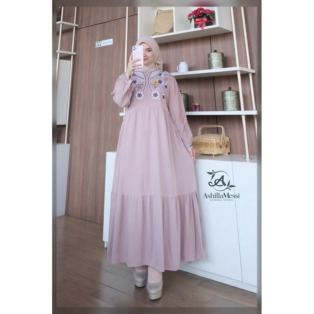 gamis bordir arabian gamis twill baju wanita