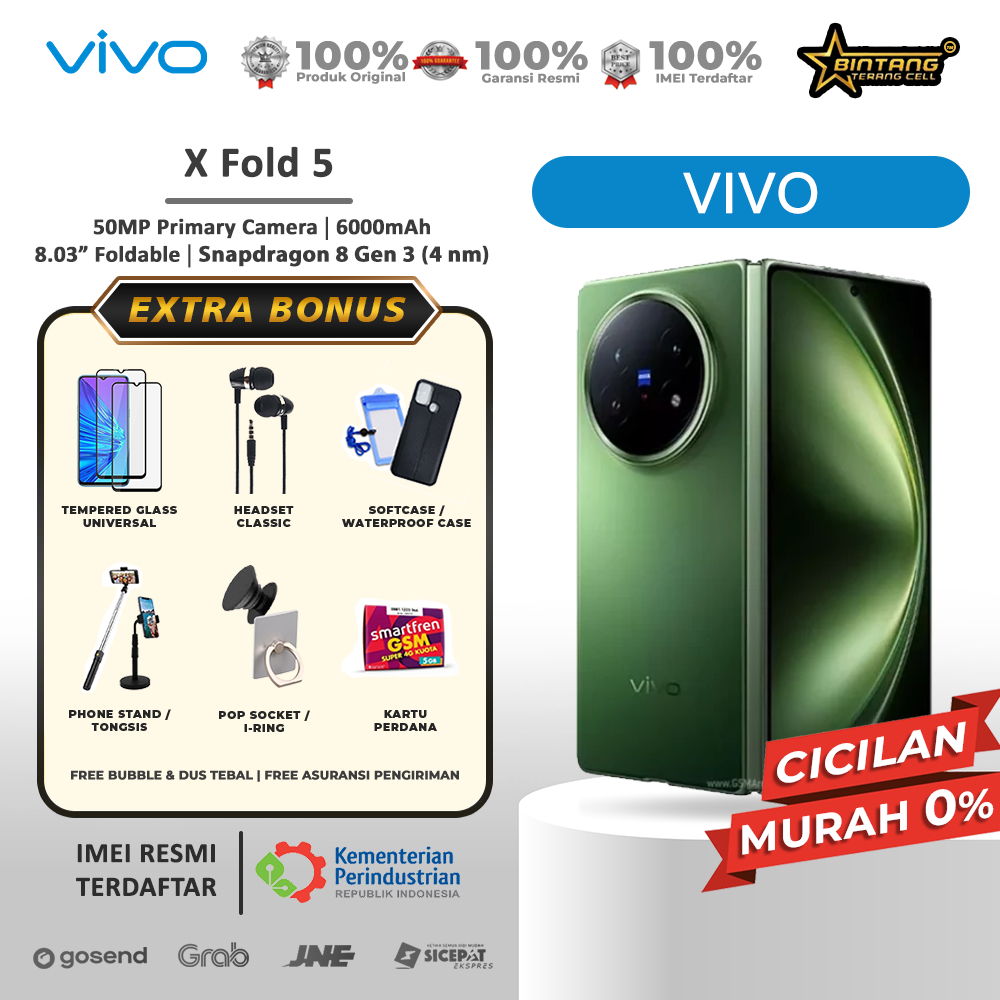 vivo x5fold x5 fold 5G foldable ram 16/512gb 50MP zeiss kamera 6000mah 40w flash charger garansi res