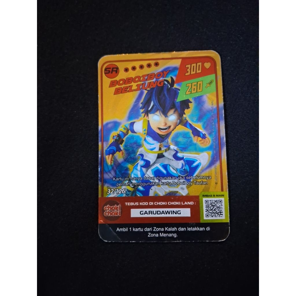 kartu choki choki boboiboy beliung sr, mecha gentar ar hologram / gold hologram / holo foil murah, s