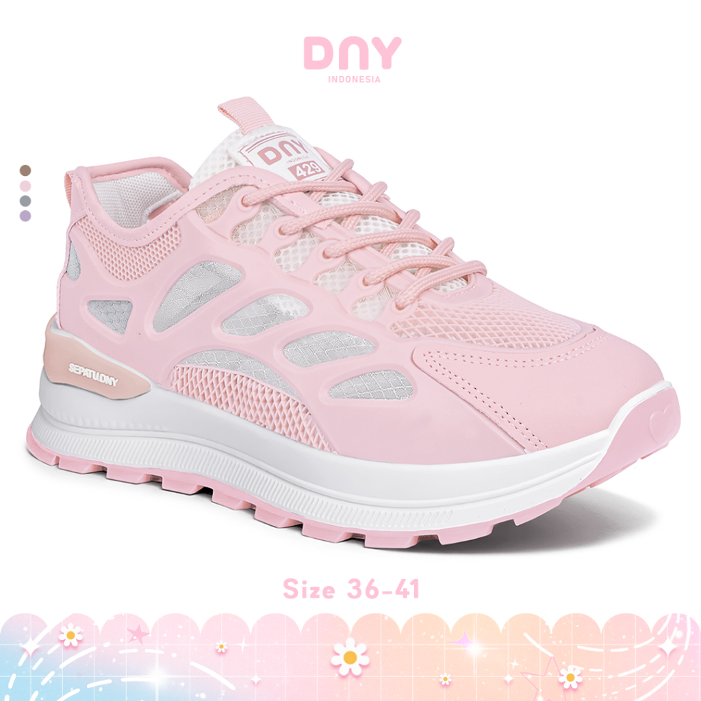 Sepatu DNY Sneakers Wanita Ringan Sepatu Lari Kekinian Sneakers Cewek Korea Import SP-429C