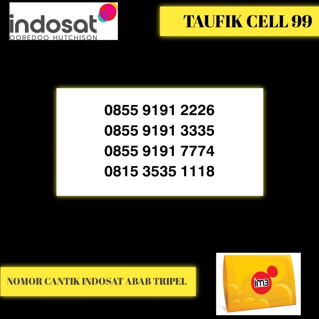 kartu perdana Nomor cantik indosat ABAB TRIPEL 4glte