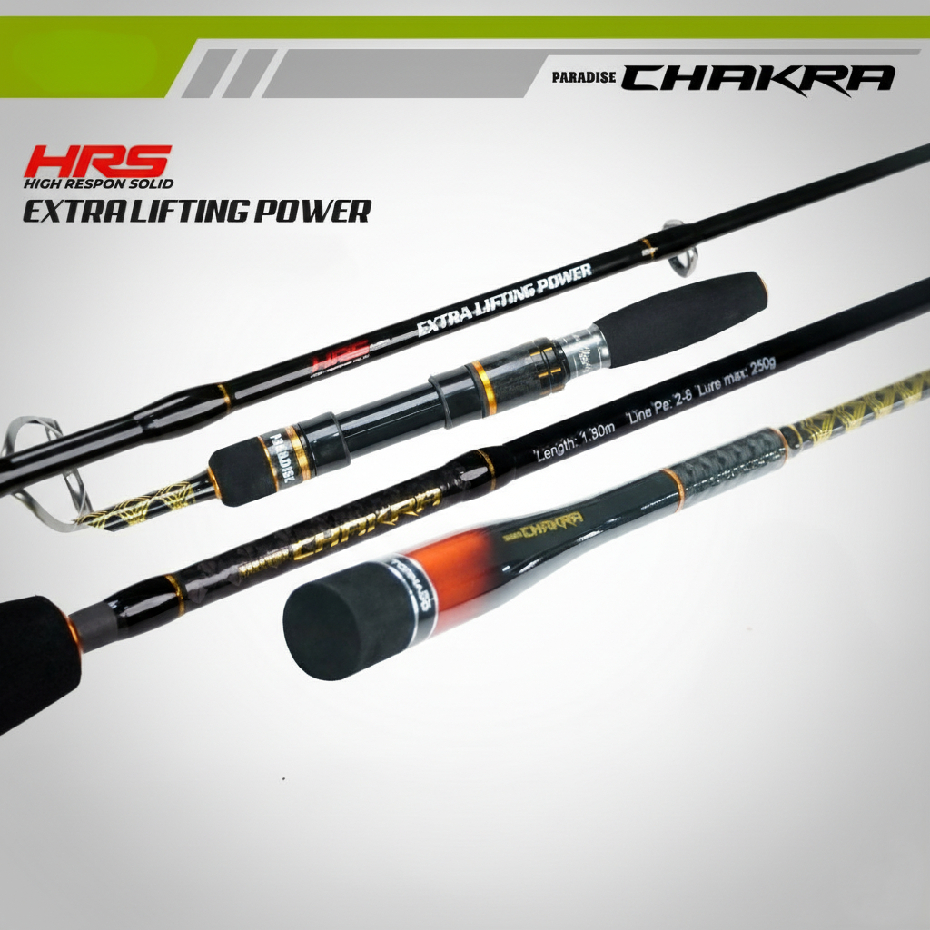 Joran Paradise Chakra Jigging Mancing Dasaran Laut | PE 2-6 180Cm Butt Joint Carbon HRS