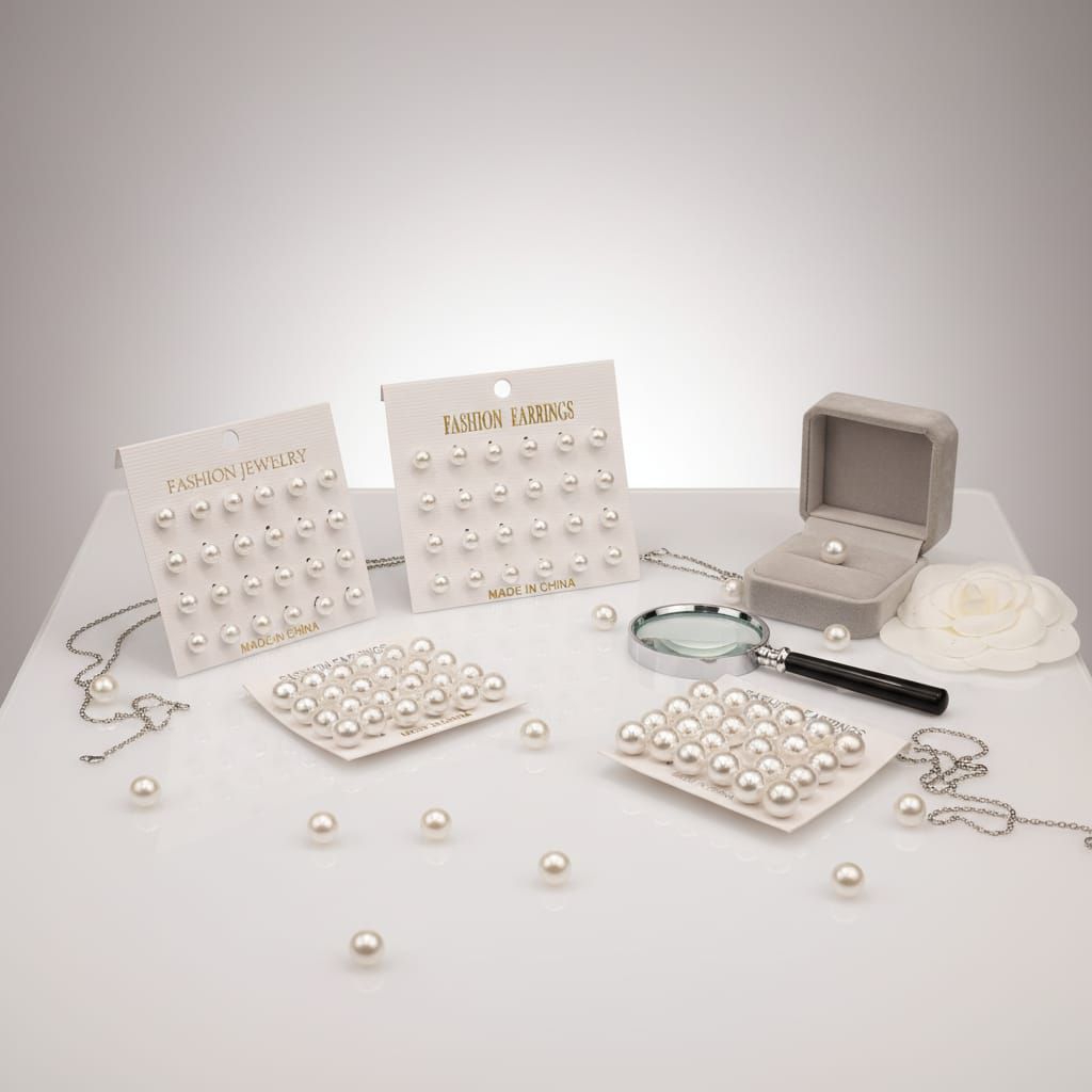 24Pcs_ANTING GIWANG MUTIARA BESAR ( 10mm & 8mm )/SEDANG ( 6 mm )/ KECIL ( 4 mm )/ ANTING CEPLIK /ANT