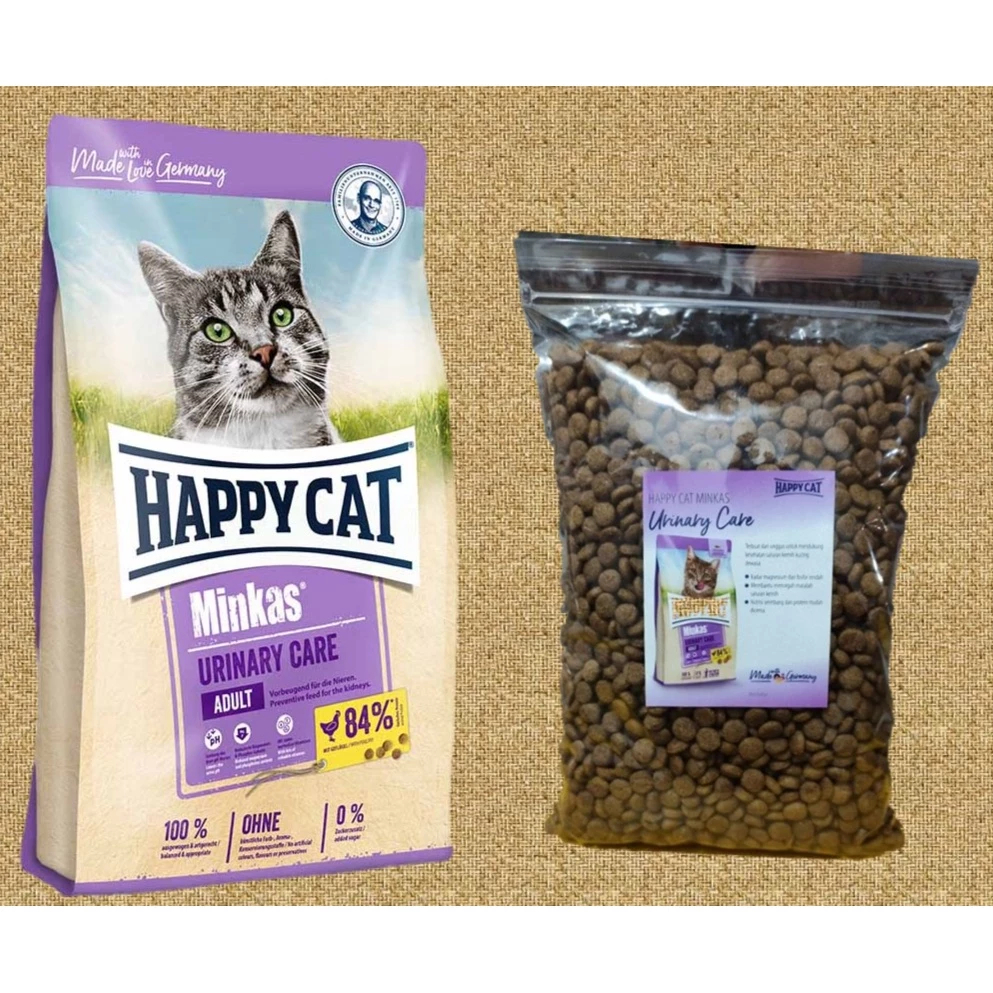 ( Paket 2 Pcs ) Makanan kucing Happy Cat Minkas Urinary Care Repack 1kg /1 kg Happy Cat Dry Cat Food