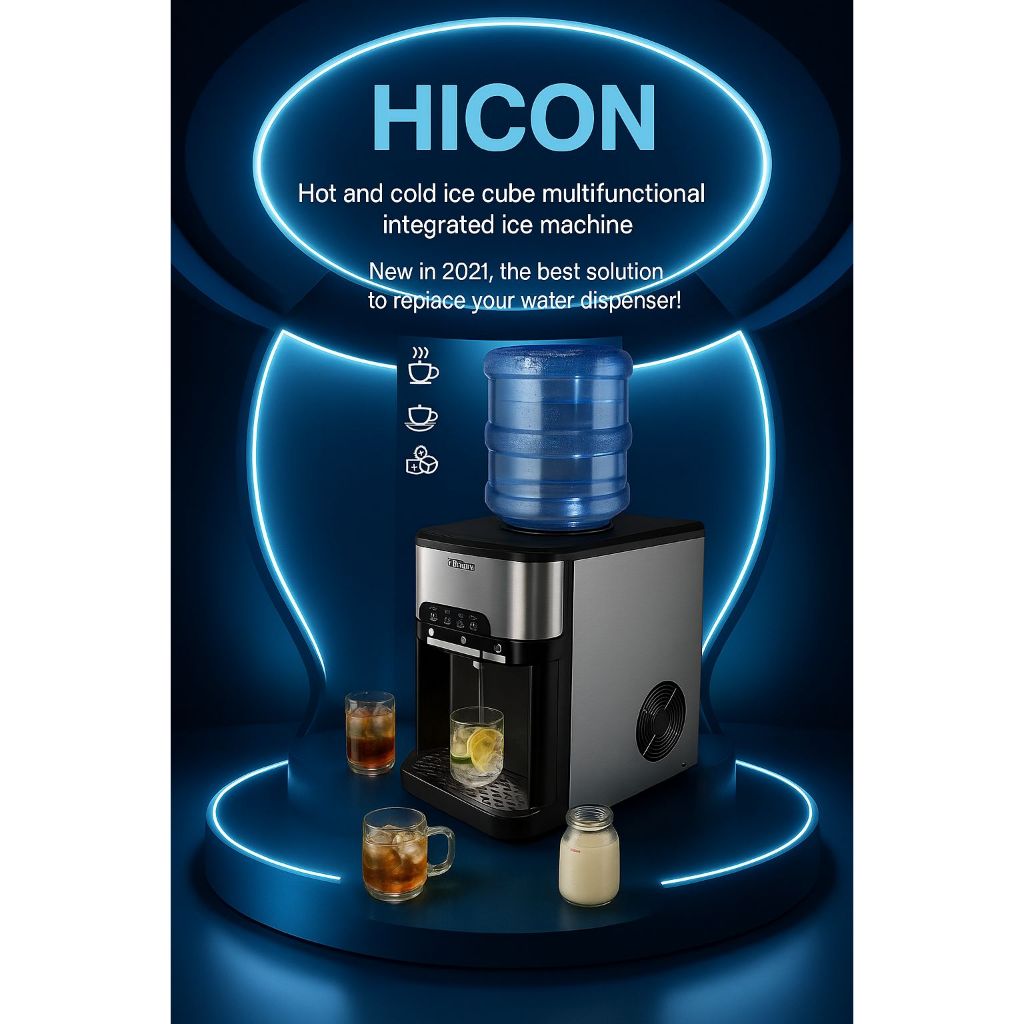 HICON ICE CUBE MAKER ICE CUBE CAFE RESTAURANR Hicon mesin es batu Dispenser aqua ice maker Machine 3