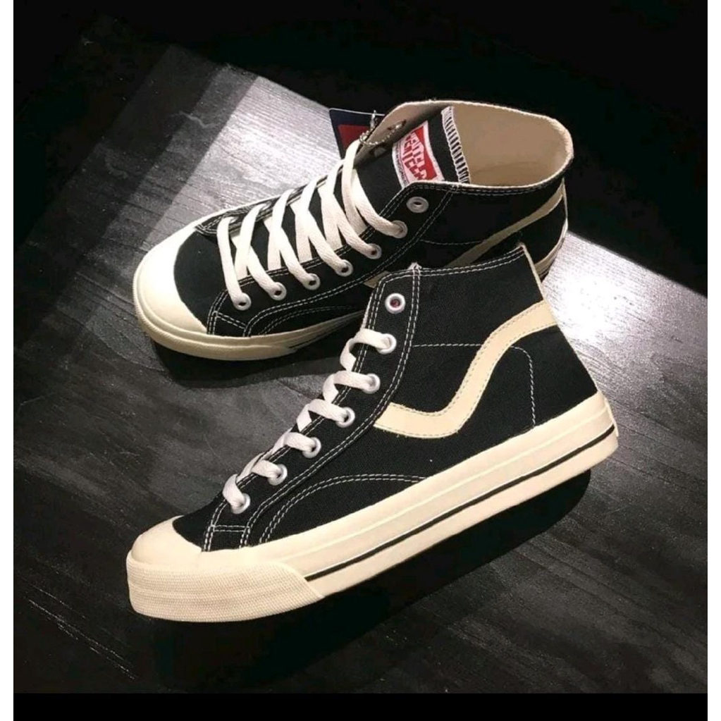Casual Trainers Sepatu Vantela Public High Black Natural Sneakers