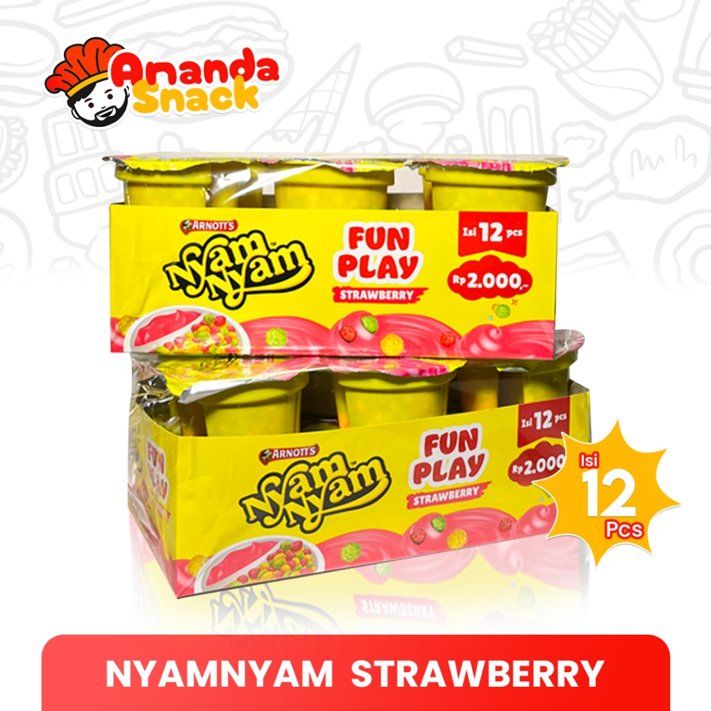 Nyam Nyam FunPlay Strawberry / NyamNyam Strawberry 1 Pack Isi 12 Pcs