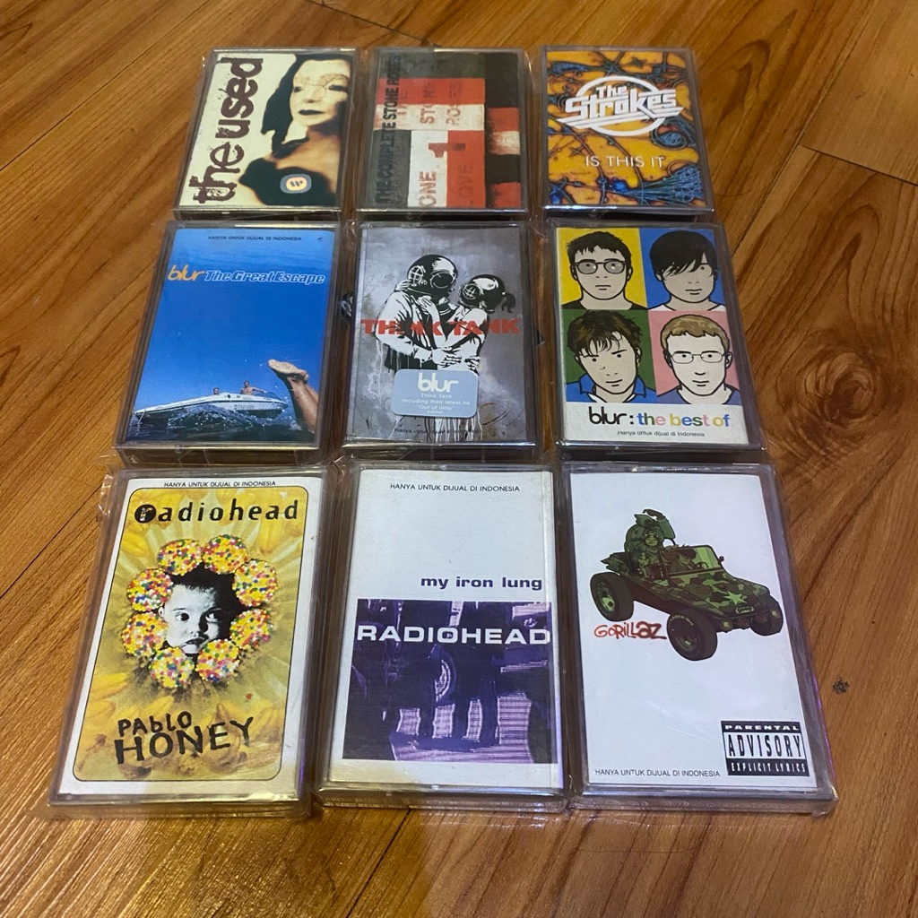 varian kaset original radiohead, the strokes, stone roses, blur dll