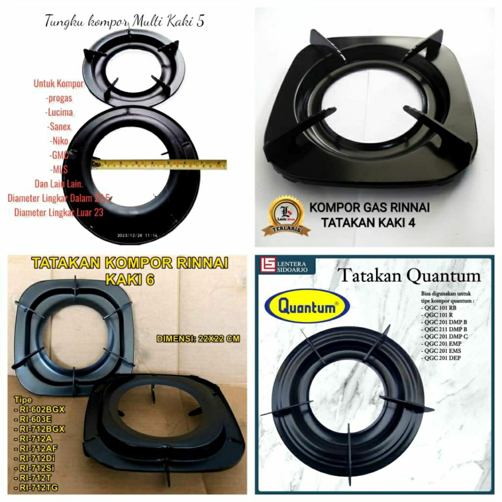 Tatakan kompor gas rinnai kaki 4/ kaki 6 / # Tatakan kompor Quantum,# Tatakan Kompor China bulat mul