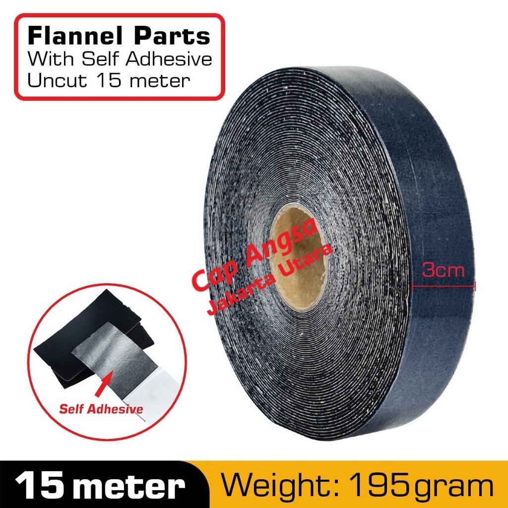[CAPANGSA_01] Flanel Rakel 15 Meter 1 Roll | Sticker Felt Beludru untuk Rakel Kape Kaca Film Skotlet