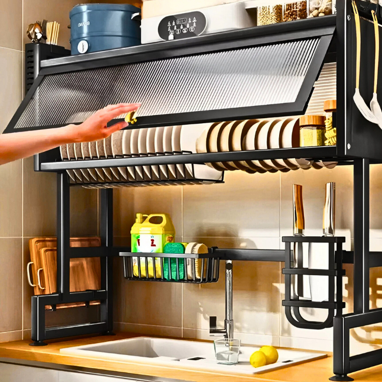 COD ROBMET Rak Pengering Piring 3 Tingkat Atas Wastafel Sink Dish Rack Minimalis dan kokoh - RM385
