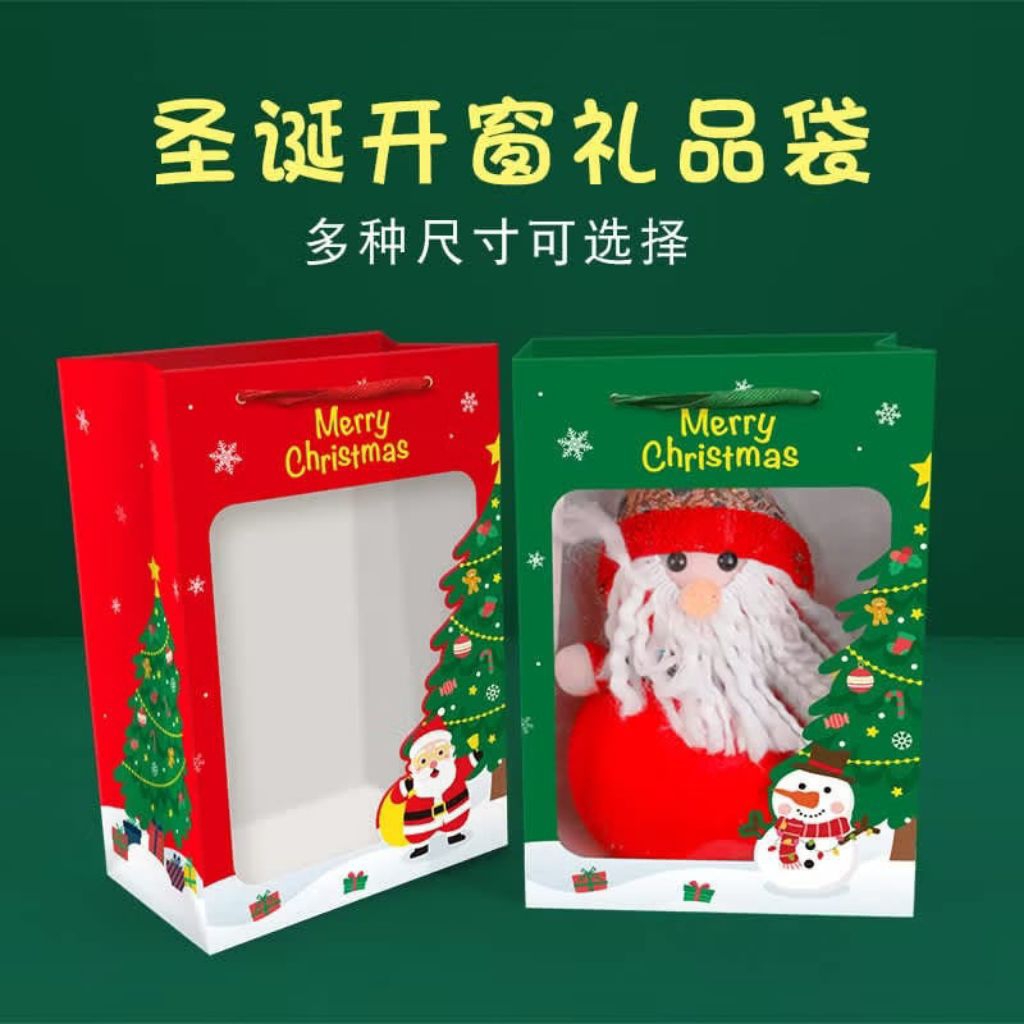 Box Hampers Natal Paper Bag Tas Mika Jendela Christmast