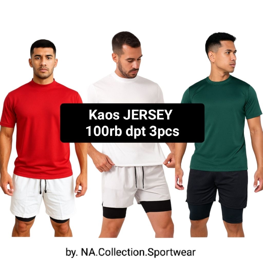 3pcs Jersey Polos 100k, Jersey Olahraga Jersey SEPAK BOLA FUTSAL