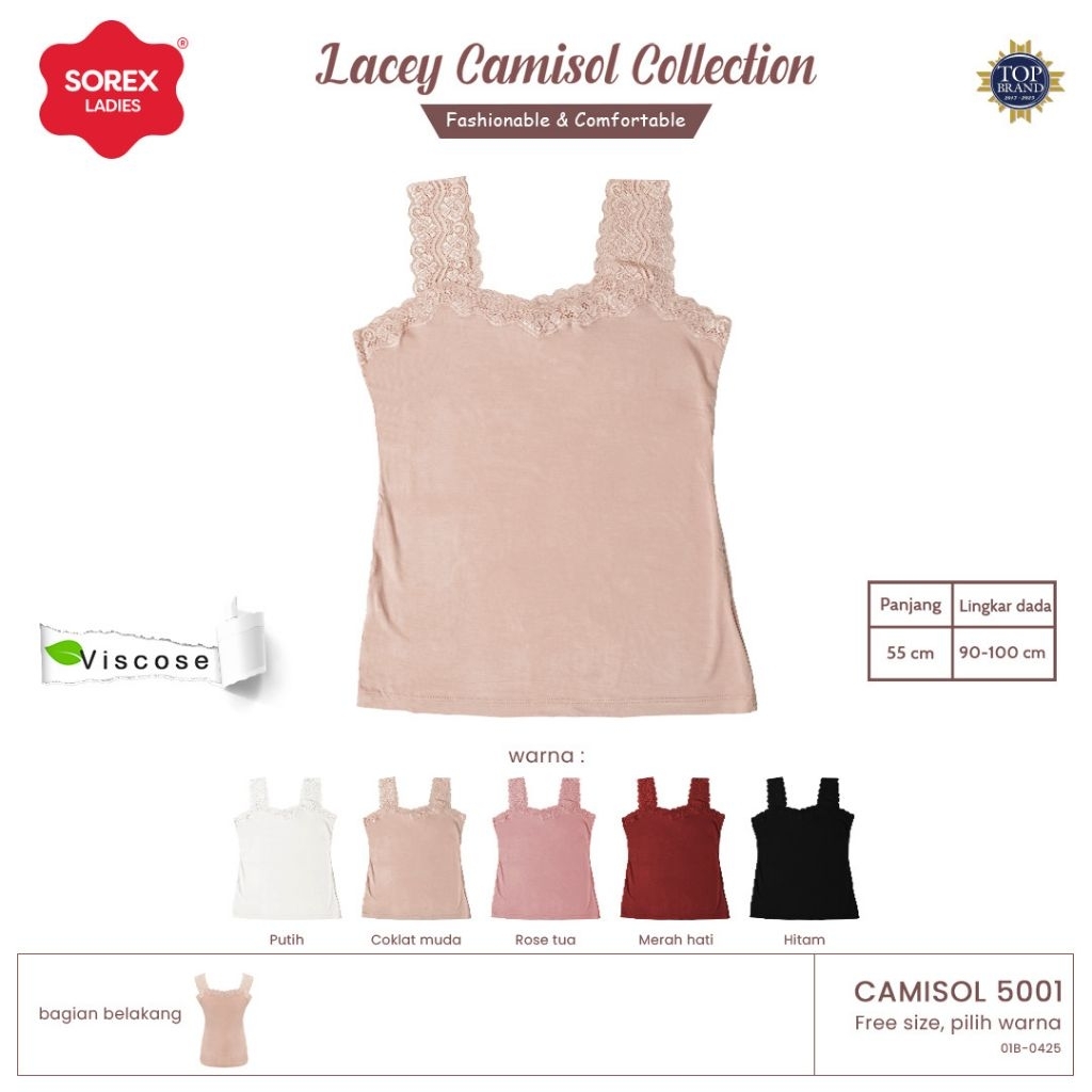 SOREX-CAMISOL RENDA SOREX 5001/TANKTOP CAMISOL RENDA SOREX KATUN VISCOSE