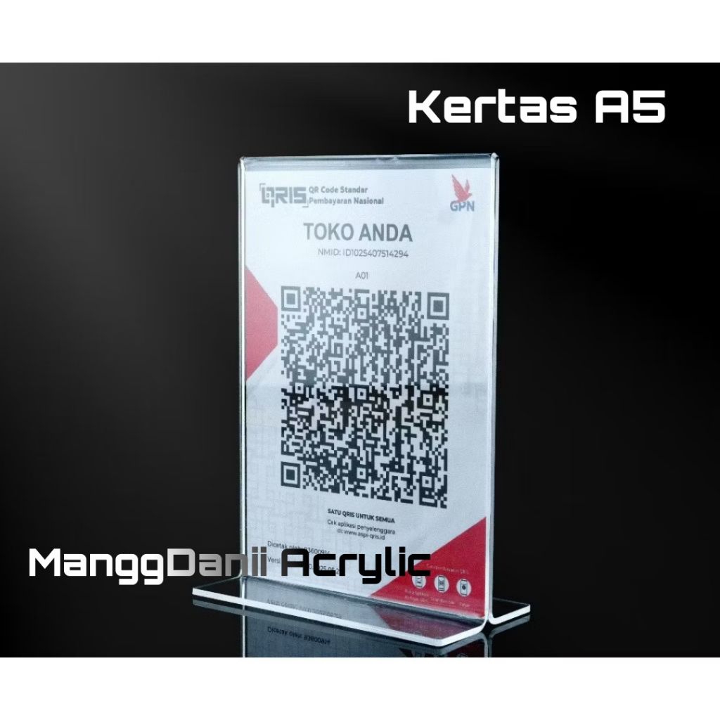 Stand QRIS Akrilik A5