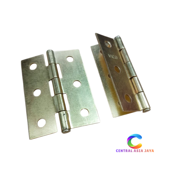 Engsel Tipis Plat Stainless Kuning 2 Inch Engsel Kupu Kecil Pintu Lemari Laci Kandang Anti Karat CAJ