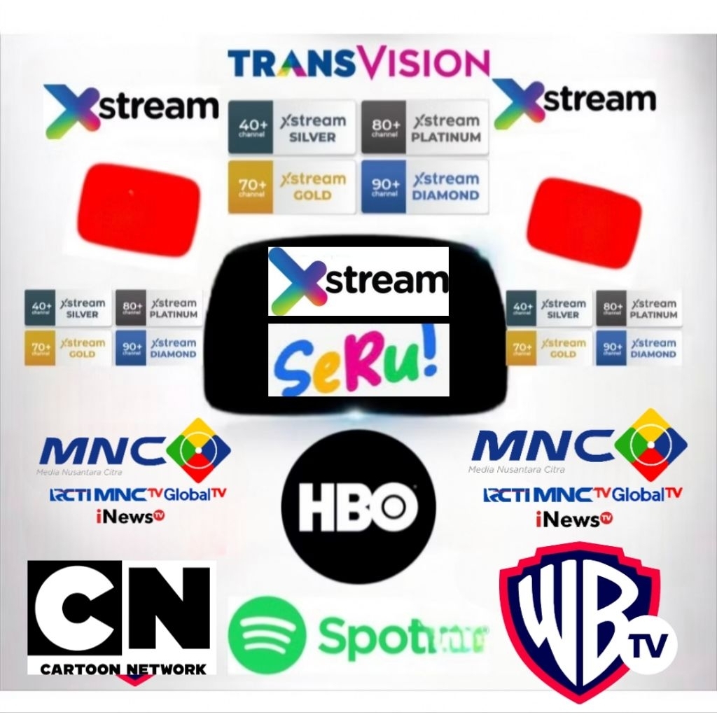 Paket Xstream Silver Gold Diamond Platinum Transvision Seru Tanaka Nusantara HD Cling Mnc Rcti Basic