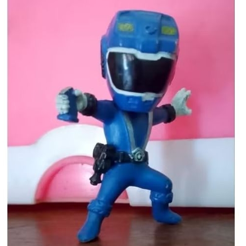 Mini gashapon engine Sentai Go-onger blue Bandai