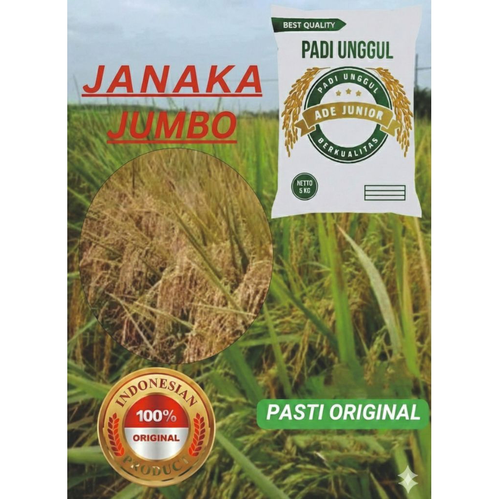 benih padi unggul janaka nasi pulen hasil panen melimpah kemasan 5 kg
